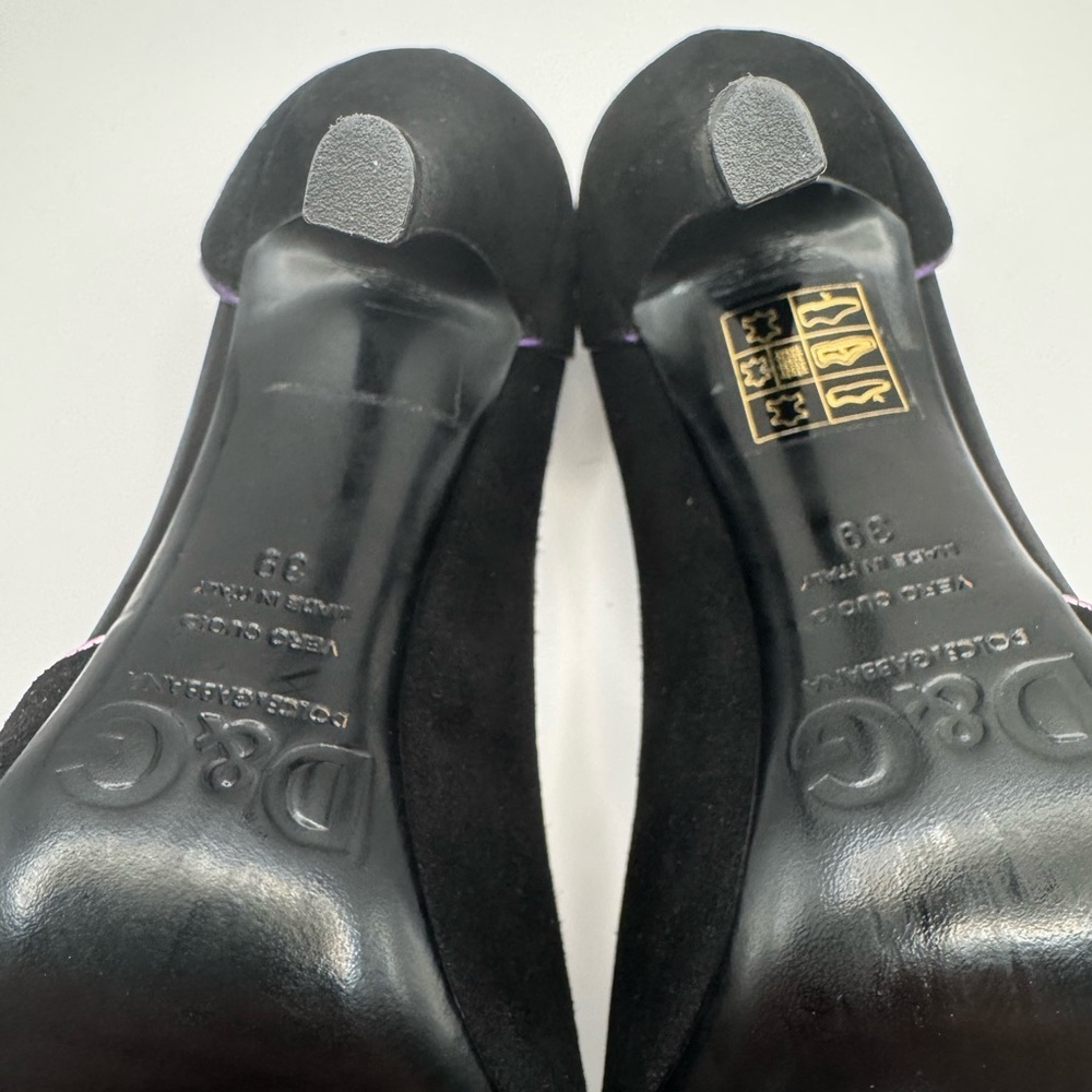 D&G Black Heels with Vibrant Multicolor Accents size 39 Italy - Picture 7 of 7